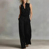 Sleeveless Linen Blend Matching Pant Set